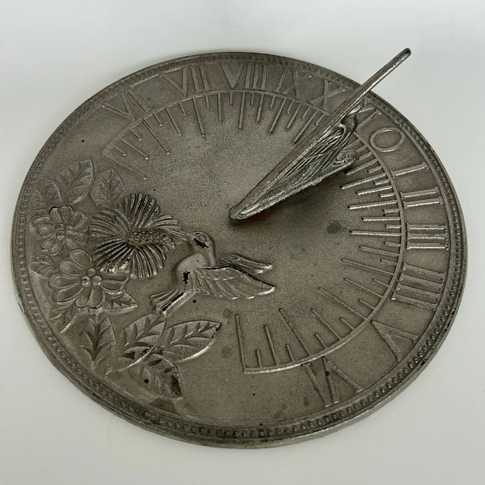 Vintage Brassbell Ind Co Ltd Hummingbird Hibiscus Garden Sundial - Picture 2 of 8